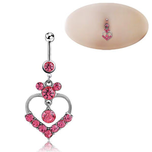 Crystal Heart Navel Piercing Belly Button Ring Verkadi.com