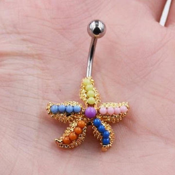Colorful Starfish Navel Piercing Belly Button Ring Verkadi.com