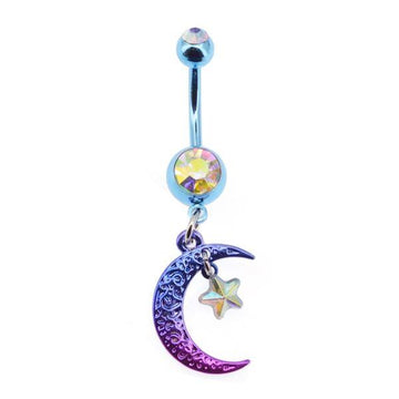 Rainbow Plated Star Navel Piercing  Belly Button Ring Verkadi.com