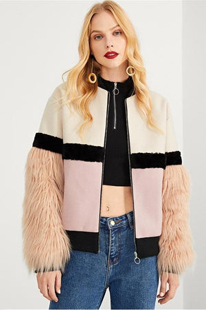 faux fur notched women jackets by verkadi