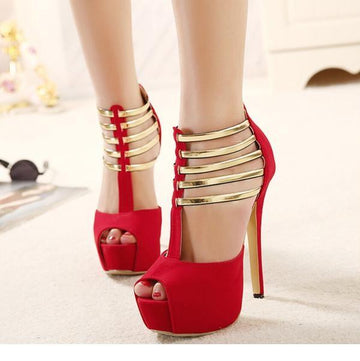 Sexy High Heels Metal Sequined Hollow Stilettos Verkadi.com
