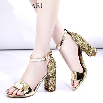 Rhinestone Platform High Chunky Heels Sandals Shoes Verkadi.com