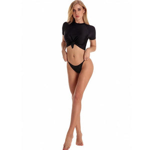 Sexy Short Sleeve Sports Swimwear Swimsuit Bikini Set Verkadi.com