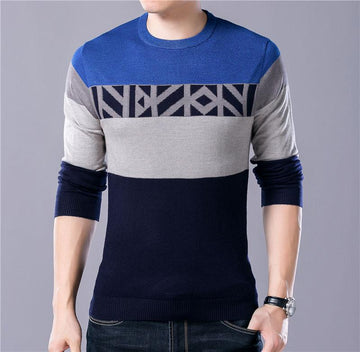 Smart Pattern Knitted Cotton Wool O-Neck Pullover Verkadi.com