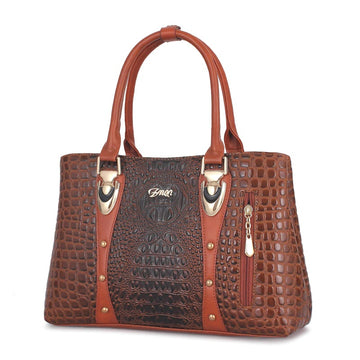 Alligator Skin Design Luxury Women Leather Tote Handbag