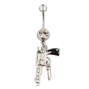 Clear Crystal Cowboy Belly Piercing Gun Belly Button Ring