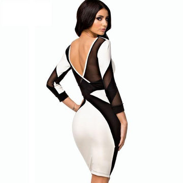 Casual Sexy  Long Sleeve Bodycon Pencil Dress Verkadi.com