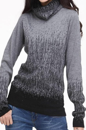 Gradient Vintage Turtleneck Knitted Cashmere Sweaters Pullovers
