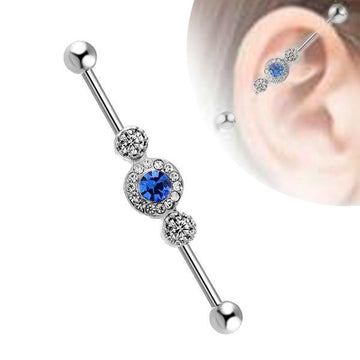 Crystal Ear Barbell Piercing 316 L Cool Lobes Body Jewelry Verkadi.com