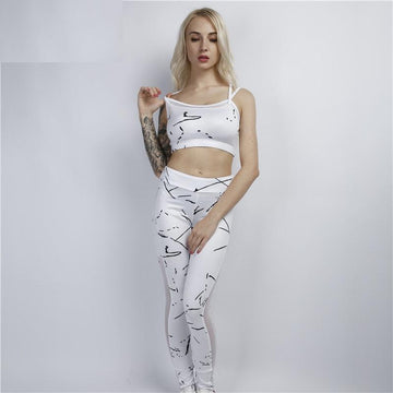Sexy Mesh Crop Top Fitness Sports Yoga Set Verkadi.com