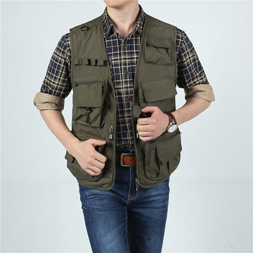 Collarless Mesh Breathable  Back Removable Men Vest
