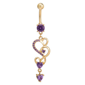 Clear Cubic Zircon Gold Color Belly Button Ring Verkadi.com