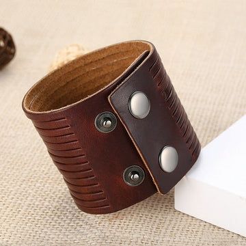 Wide Rope Snap Cuff Bracelet