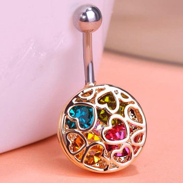 Sexy Love Heart Crystal Navel Piercing Belly Button Ring Verkadi.com