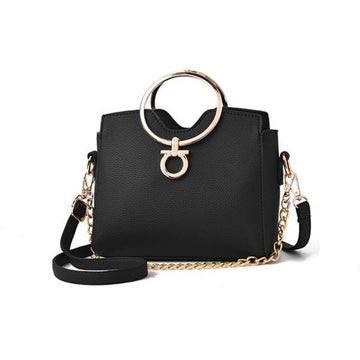 Metal Chain Strap and Handles Designer Purse Hand Bag