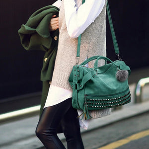 Chic PU Leather Fashion Riveted Shoulder Cross Body Bag Handbag