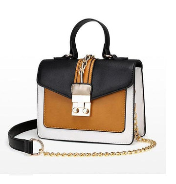 Retro Cross Body Paneled Chain Messenger Handbag Verkadi.com