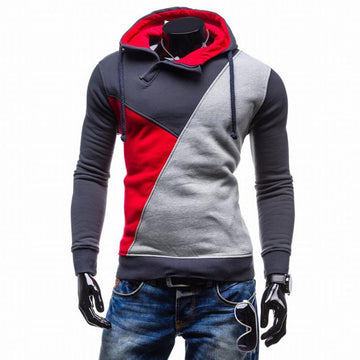 Color Patchwork Slim Fit Hoodie Sweatshirt Verkadi.com
