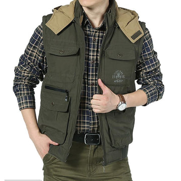 Reversible Hooded Multi Pocket Photographer's Vest Verkadi.com