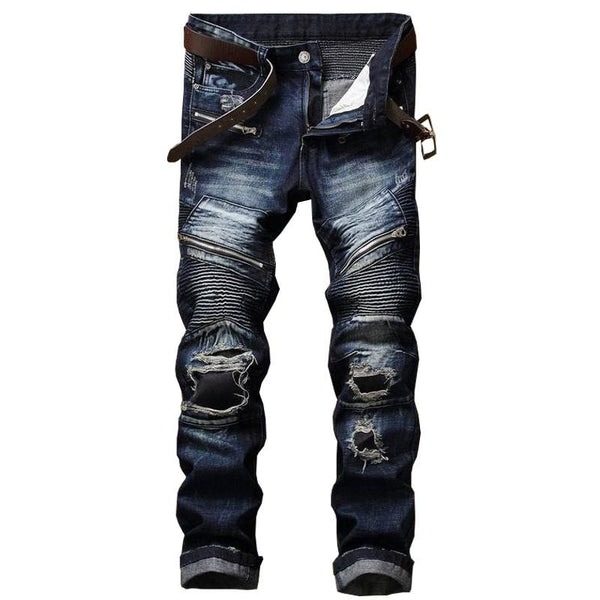 2017-New-Dropshipping-Blue-Biker-Men-Jeans-Ripped-Slim-Fit-Hip-Hop ...