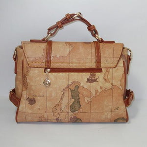 Geometric World Map Printed Vintage Shoulder Handbag Verkadi.com