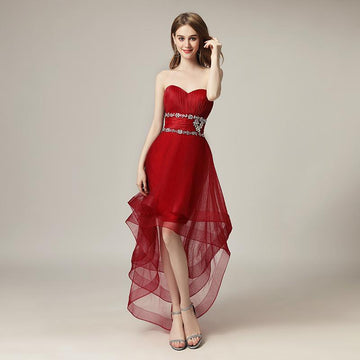 Asymmetrical Short Little Ruffles Prom Graduation Party Dress Verkadi.com