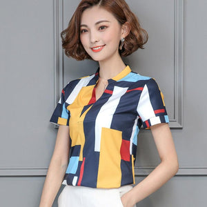 Short Long Sleeve Multi Color 3 D Print Top Shirt Blouse Verkadi.com