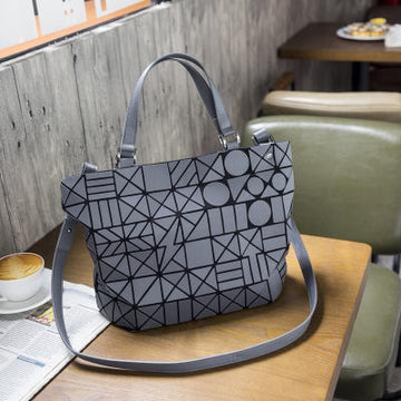 Laser Geometry Sequins Mirror Plaid Shoulder Handbag