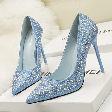 Fashion Elegant Crystal Topped Pointed Toe Sandals Verkadi.com