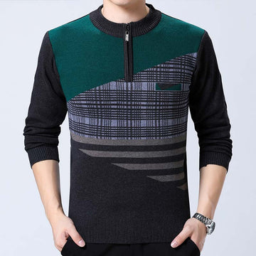 Smart Plaid Pull Casual Thin Men Sweaters Pullover