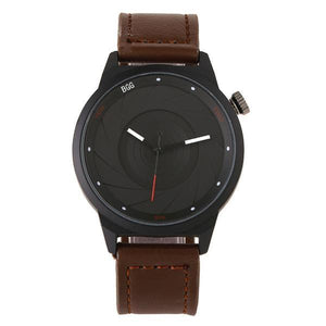 Casual Creative Black leather Quartz Watch