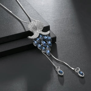 Elegant Crystal Flower Collier Geometric Pendant Verkadi.com