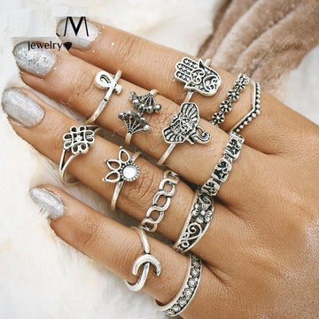 Vintage Turkish Hasma  Knuckle Bohemian Ring Set Verkadi.com