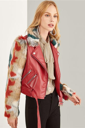 soft faux fur pu leather  jackets for women by verkadi