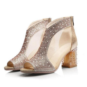 Diamond Square Chunky High Heel Sandals Shoes Verkadi.com