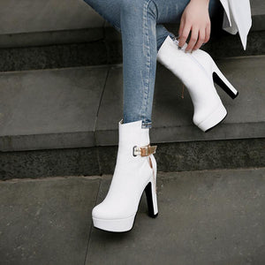 Smart Ankle High Heel Platform Pointed Toe Shoes Verkadi.com