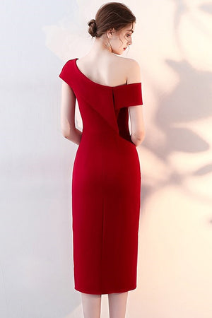 Sleeveless One-Shoulder Formal Evening Dress