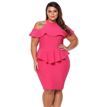 Sexy Cold Shoulder Bodycon PLUS Size Dress Verkadi.com