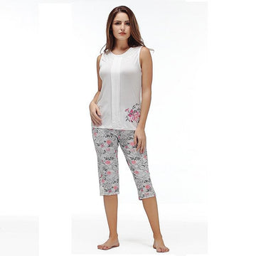 Cotton Two Piece Sleeveless Nightwear Pajama Set Verkadi.com