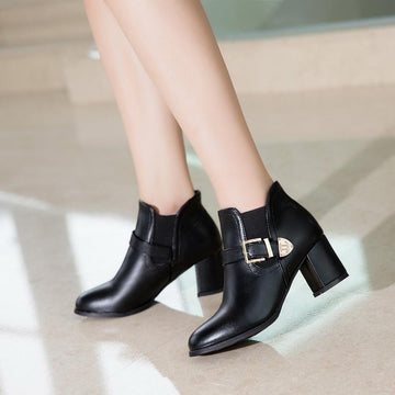 High Heels Ankle Short Plush Pointed Toe Boots Verkadi.com