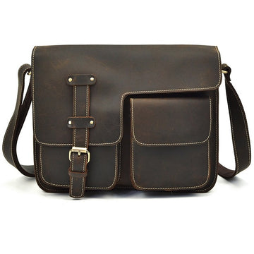 Genuine Leather Men's Messenger Bag Cross Body Bag Shoulder Bag