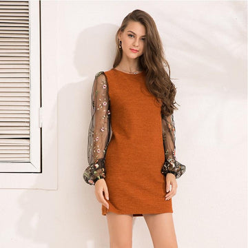 Knitted Mesh Patchwork High Street Casual Dress Verkadi.com