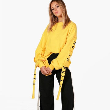 Hip Hop Style Lace Up Split Hoodie Sweatshirt Verkadi.com