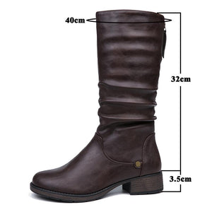 New Designer PU Leather Quality Mid-Calf Boots