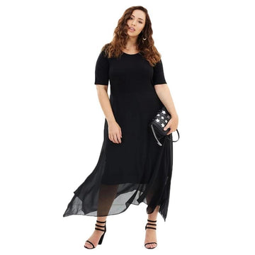 Sexy Asymmetrical Empire O-Neck PLUS SIZE Dress Verkadi.com