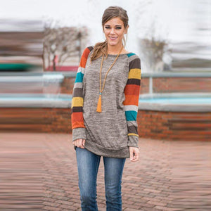 Smart O-Neck Rainbow Long Sleeve Top Sweatshirt Verkadi.com