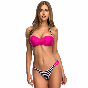 Sexy Push Up Two Color Young Woman Bikini Set Verkadi.com
