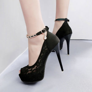 Elegant Peep Toe Thin High Heel Platform Party Pumps Sandals Shoes Verkadi.com