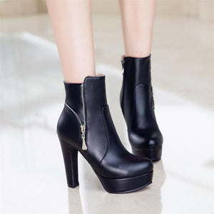 Fashion Platform Square High Heels Ankle Boots Verkadi.com