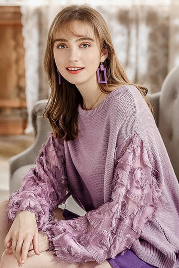 O-Neck Headgear Loose Lazy Knitted Sweater Pullover